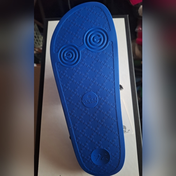 Gucci Pursuit Slide Sandals Blue Sz 10 - Picture 2 of 7